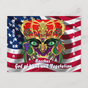 Mardi Gras Mythology Bacchus Hinweise anzeigen Bit Einladungspostkarte