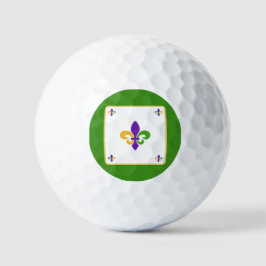Mardi Gras NAME Green Gold Purple Fleur de Lis Golfball