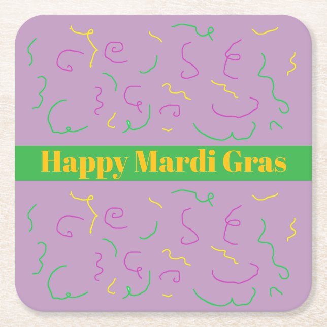 Mardi Gras Napkins Rechteckiger Pappuntersetzer (Vorderseite)