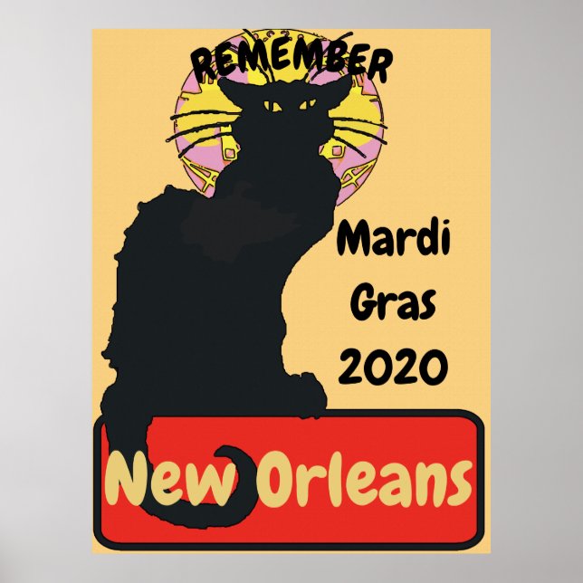 Mardi Gras, New Orleans, Chat Noir, Poster (Vorne)