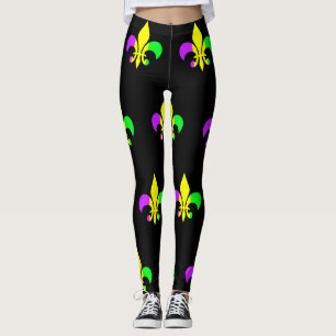 Mardi Gras New Orleans Fleur-de-Lis Leggings