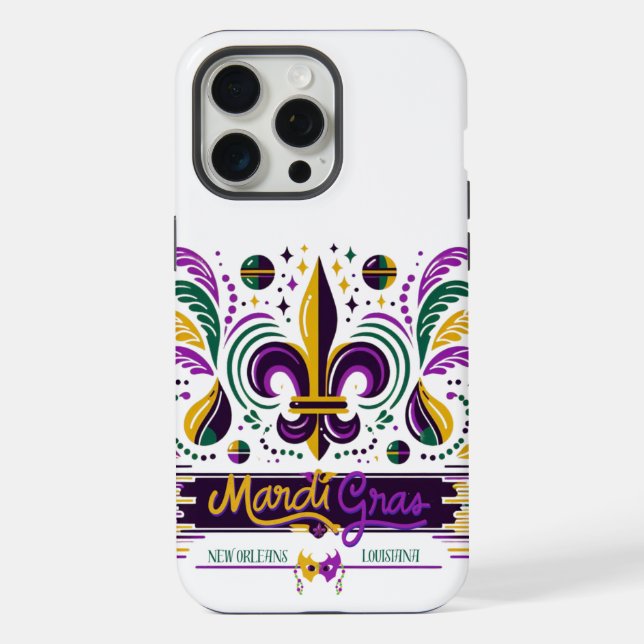 Mardi Gras New Orleans iPhone 15 Pro Max Hülle (Rückseite)