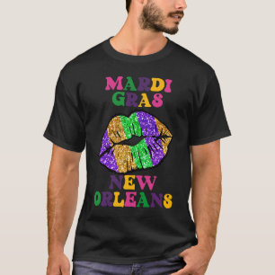 Mardi Gras New Orleans Karneval Lippen Für Frauen  T-Shirt