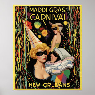 Mardi Gras New Orleans Plakat.   Poster