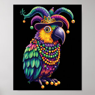 Mardi Gras Niedlich Parrot Maske Kostümoutfit Frau Poster
