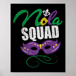 Mardi Gras Nola Squad stört New Orleans Beads Poster