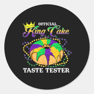 Mardi Gras Offiziell King Cake Taste Tester Funny Runder Aufkleber