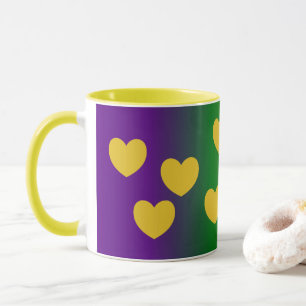 Mardi Gras Ombre mit Herzen Tasse