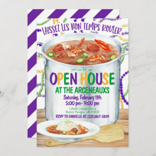 Mardi Gras Open House Invitation