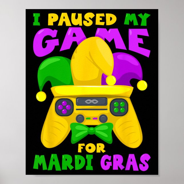 Mardi Gras Outfit für Männer Kinder Mardi Gras Gam Poster (Vorne)