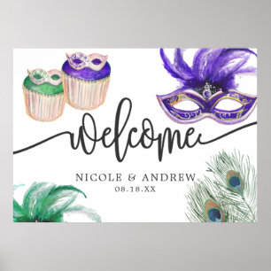 Mardi Gras Paar-Baby-Party Willkommensposter Poster