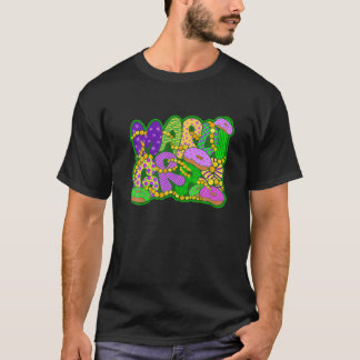 Mardi Gras Paczki Donuts Beads Karneval Party Grap T-Shirt