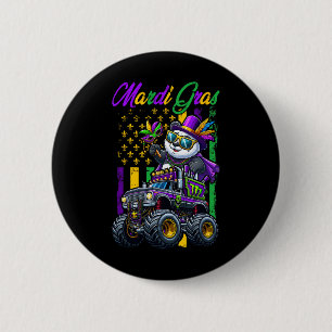 Mardi Gras Panda singt auf Monstertruck-Perlen Ma Button
