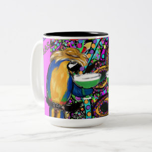 Mardi Gras Papageien Zweifarbige Tasse