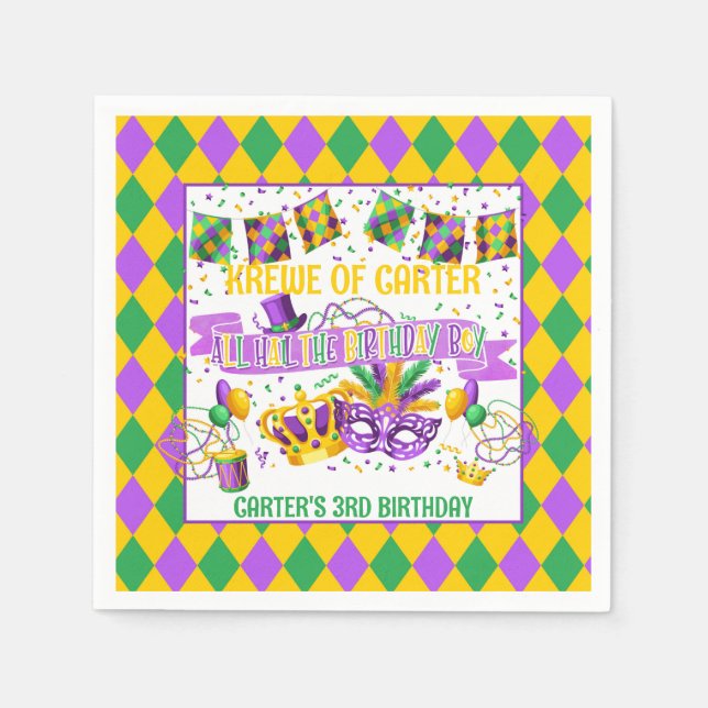 Mardi Gras Paper Napkin (Krewe of the Boy) Serviette (Vorderseite)