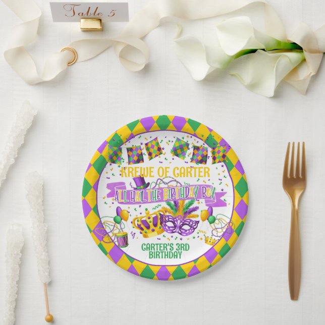 Mardi Gras Paper Plate (Krewe) Pappteller (Hochzeit)