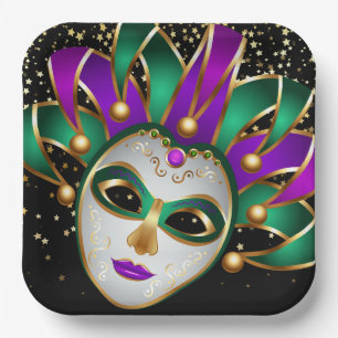 Mardi Gras Papierplatte Pappteller