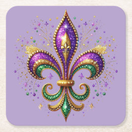 Mardi Gras-Papierserviettenhalter Rechteckiger Pappuntersetzer