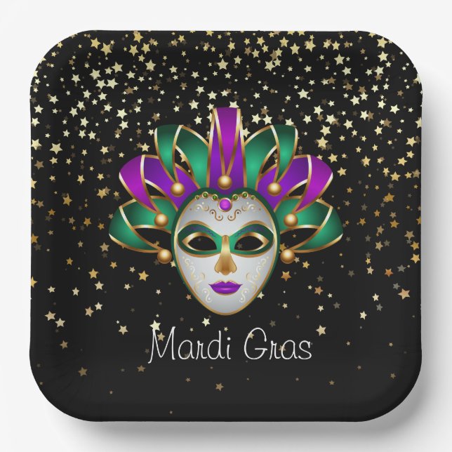 Mardi Gras Pappteller (Vorderseite)