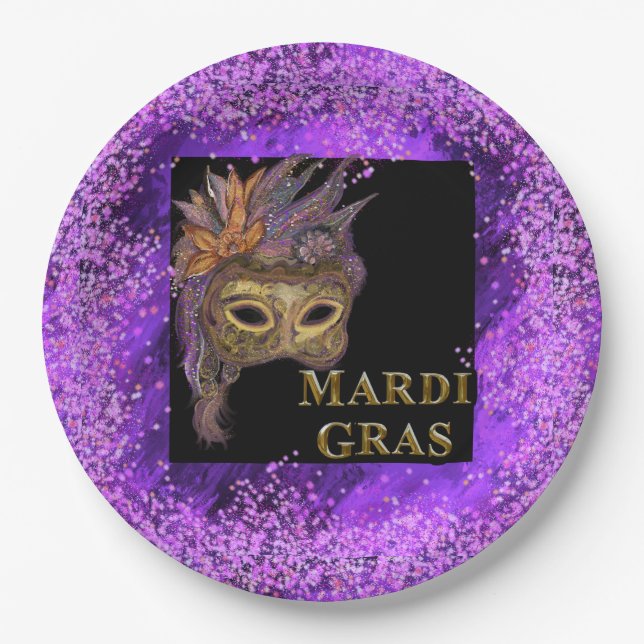 Mardi Gras Pappteller (Vorderseite)
