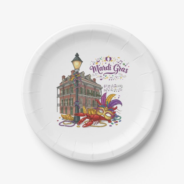 Mardi Gras Pappteller (Vorderseite)