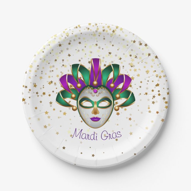 Mardi Gras Pappteller (Vorderseite)