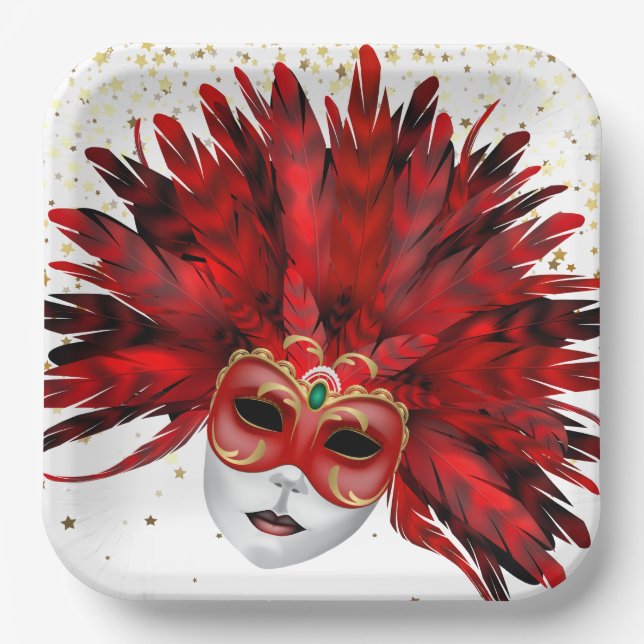 Mardi Gras Pappteller (Vorderseite)