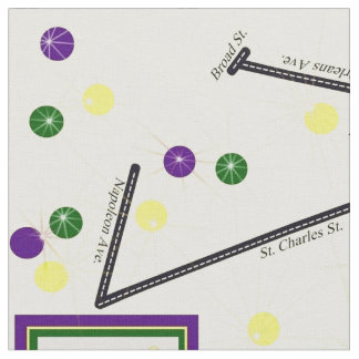 Mardi Gras Parade Route 18x18 Tile Größe Stoff