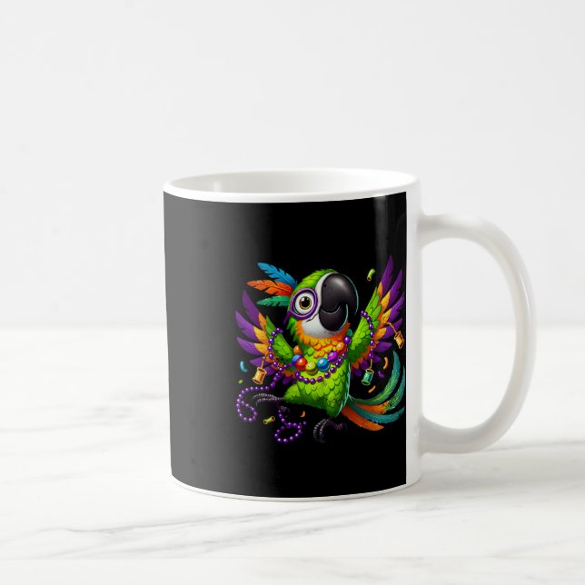 Mardi Gras Parrot - Party Bird Kaffeetasse (Rechts)