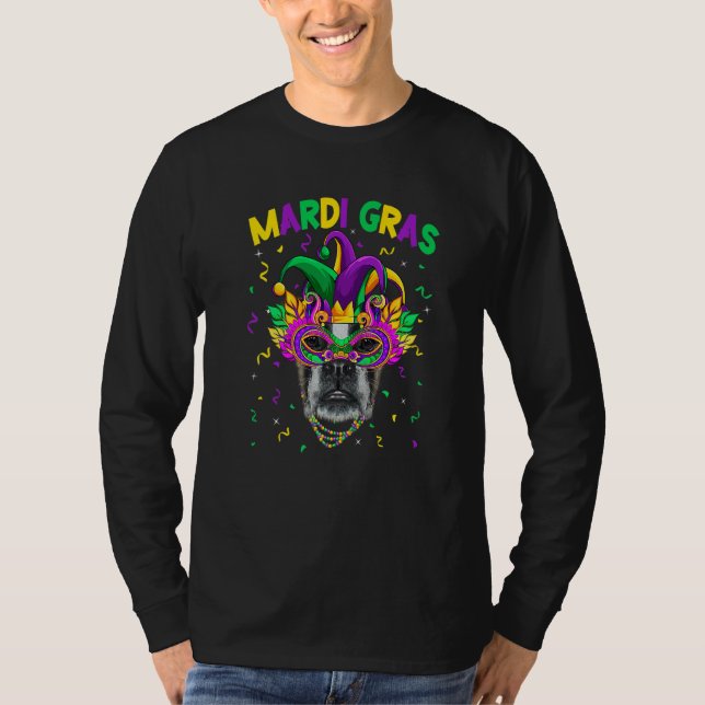 Mardi Gras Party Cute Boxer Dog Lover Jester Mask  T-Shirt (Vorderseite)