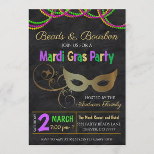 Mardi Gras Party Einladung