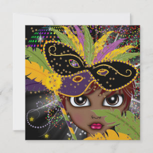 Mardi Gras Party Einladung der Kostüme durch den S