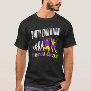 Mardi Gras Party Evolution Des Menschen Funny Fat T-Shirt