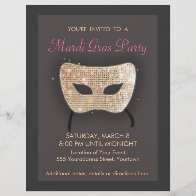Mardi Gras Party Flyer (Vorderseite)