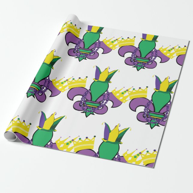 Mardi Gras Party Geschenkpapier (Ungerollt)
