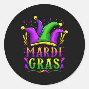 Mardi Gras Party Hat-Geschenk Runder Aufkleber