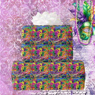 Mardi Gras Party Hübsche Beads Maskenumhüllungspap Geschenkpapier