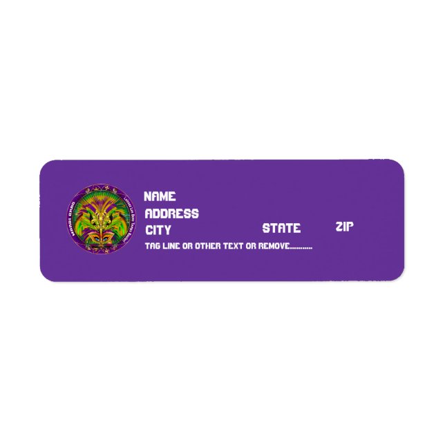 Mardi Gras Party Label Bitte beachten (Vorne)