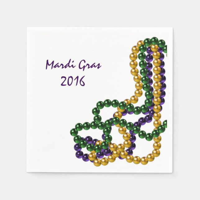 Mardi Gras Party Lila Gold und Grün Serviette (Vorderseite)