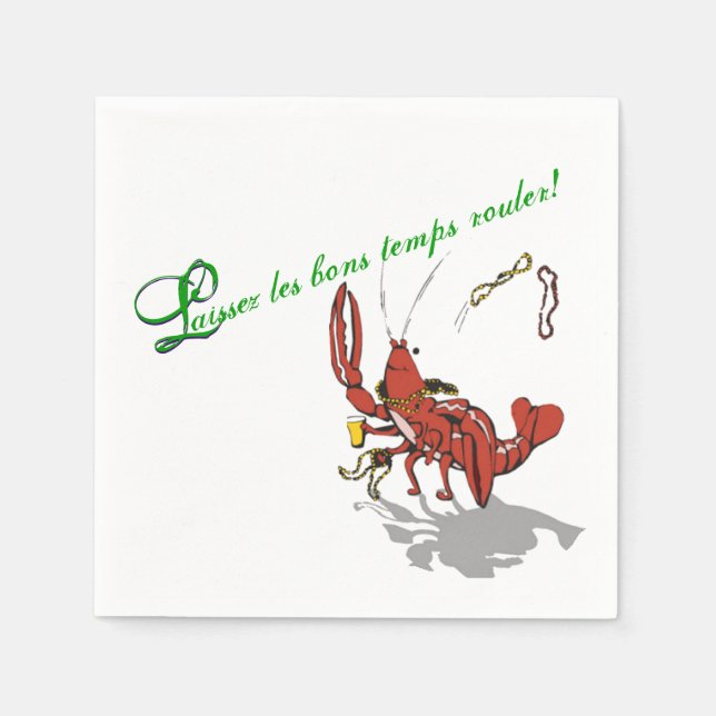 Mardi Gras Partydad Crawfish Serviette (Vorderseite)