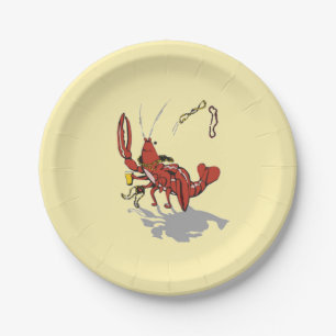 Mardi Gras Partying Crawfish Pappteller