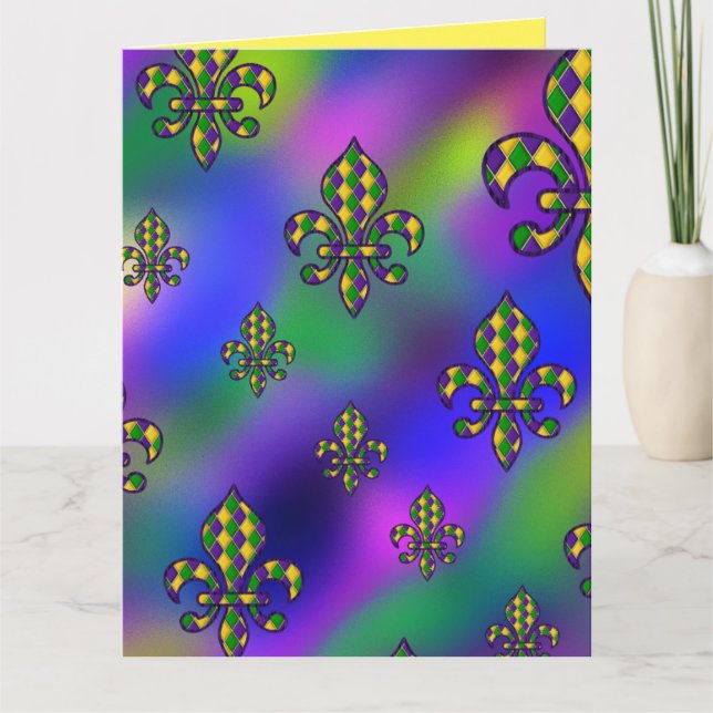 Mardi Gras Pattern Dankeskarte (Vorderseite)