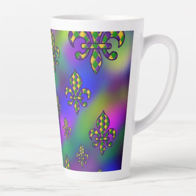 Mardi Gras Pattern Milchtasse (Rechts)