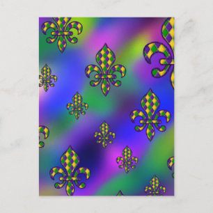 Mardi Gras Pattern Postkarte