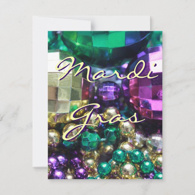 Mardi Gras Perle Jette Invitations personnalisés (Devant)