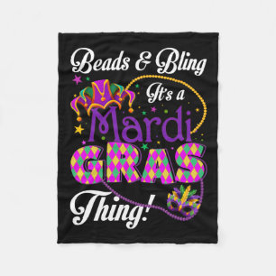 Mardi Gras-Perlen und Bling-Perlen Maske Federn Je Fleecedecke