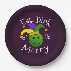 Mardi Gras Pickleball isst Dink Sei froh Pappteller