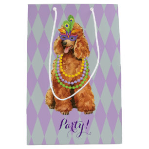 Mardi Gras Poodle Mittlere Geschenktüte