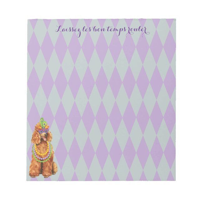 Mardi Gras Poodle Notizblock (Vorderseite)