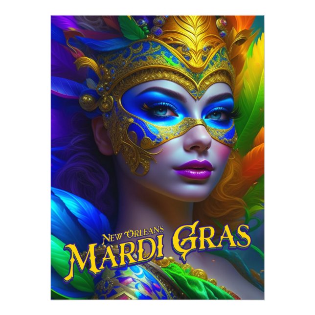 Mardi Gras Poster Einladungen (Vorne)